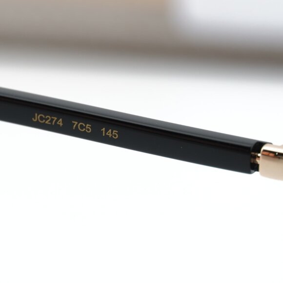 Jimmy Choo JC274 07C5 00 Rectangle 53mm Eyeglasses - Black/Crystal/Gold - Picture 8 of 10